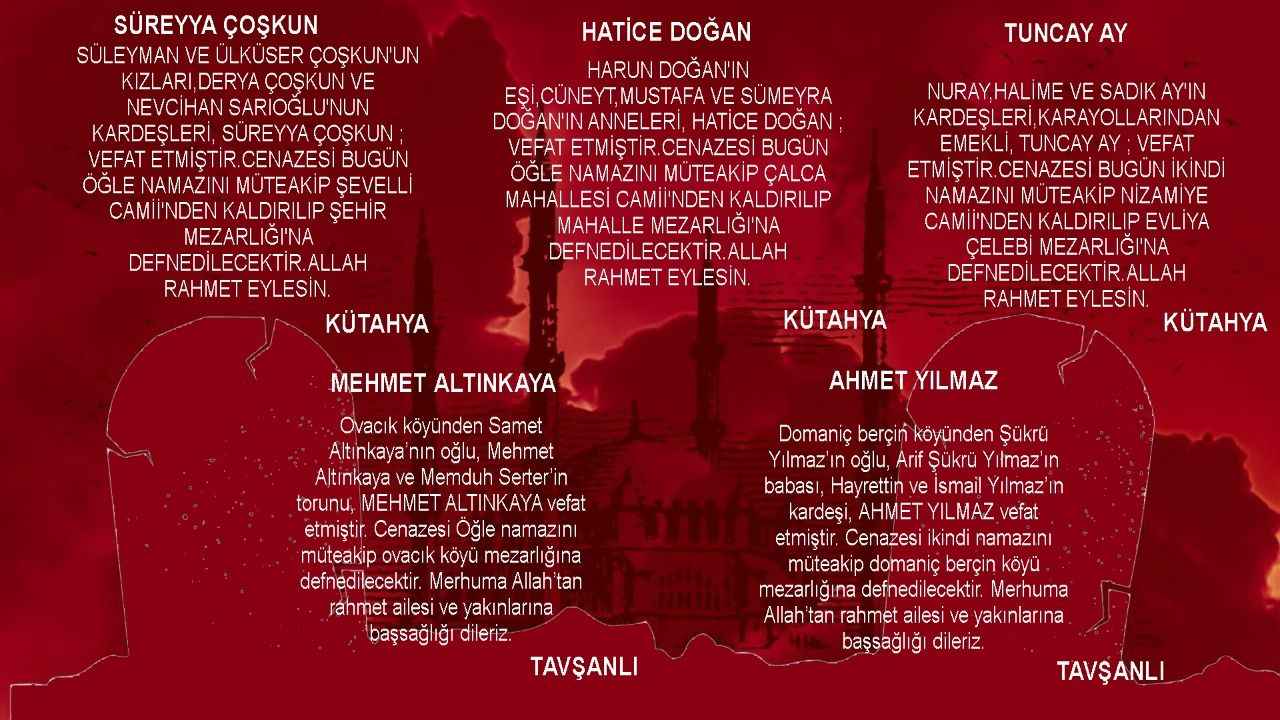 kütahya ölüm ilanları