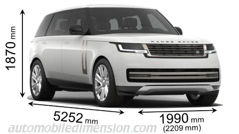 land rover range rover vogue dimensions