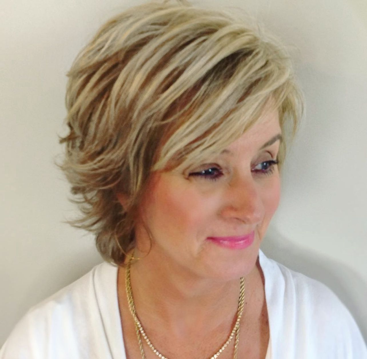 layered hair for older women