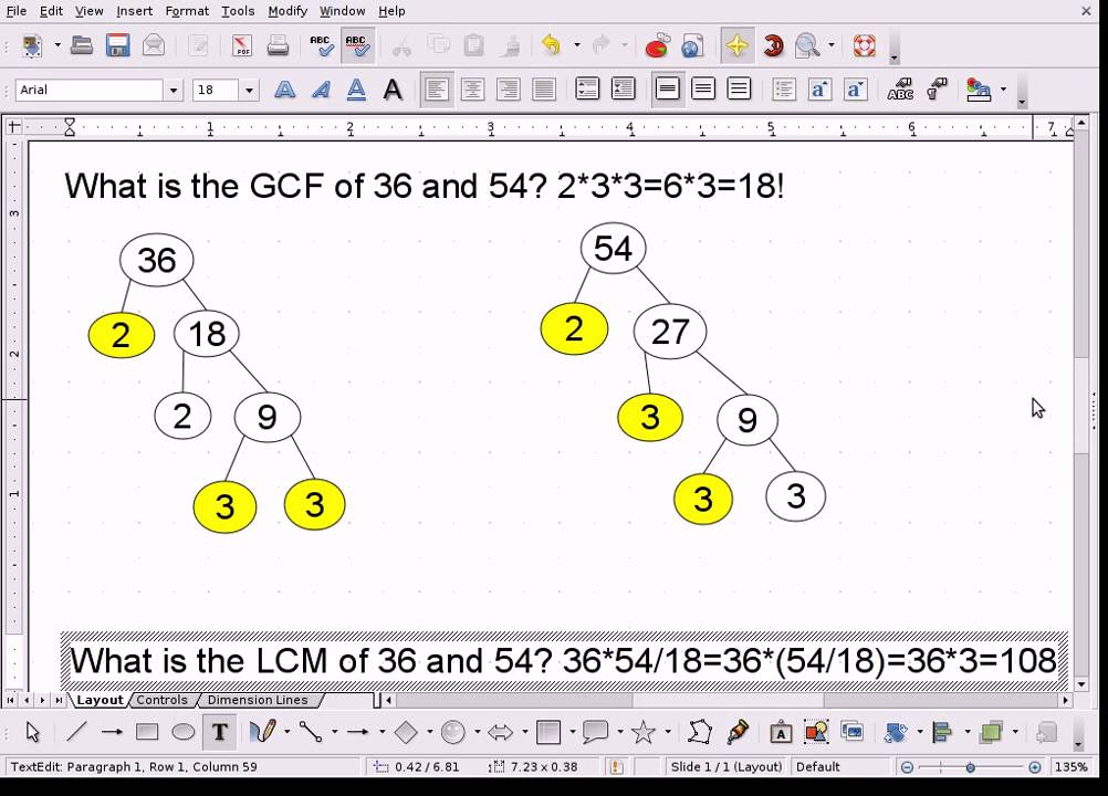 lcm of 36 and 54