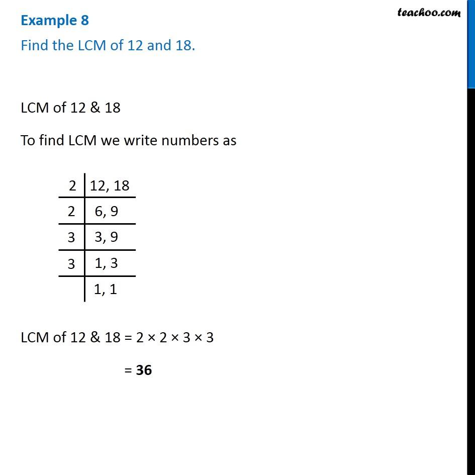 lcm of 6 12 18