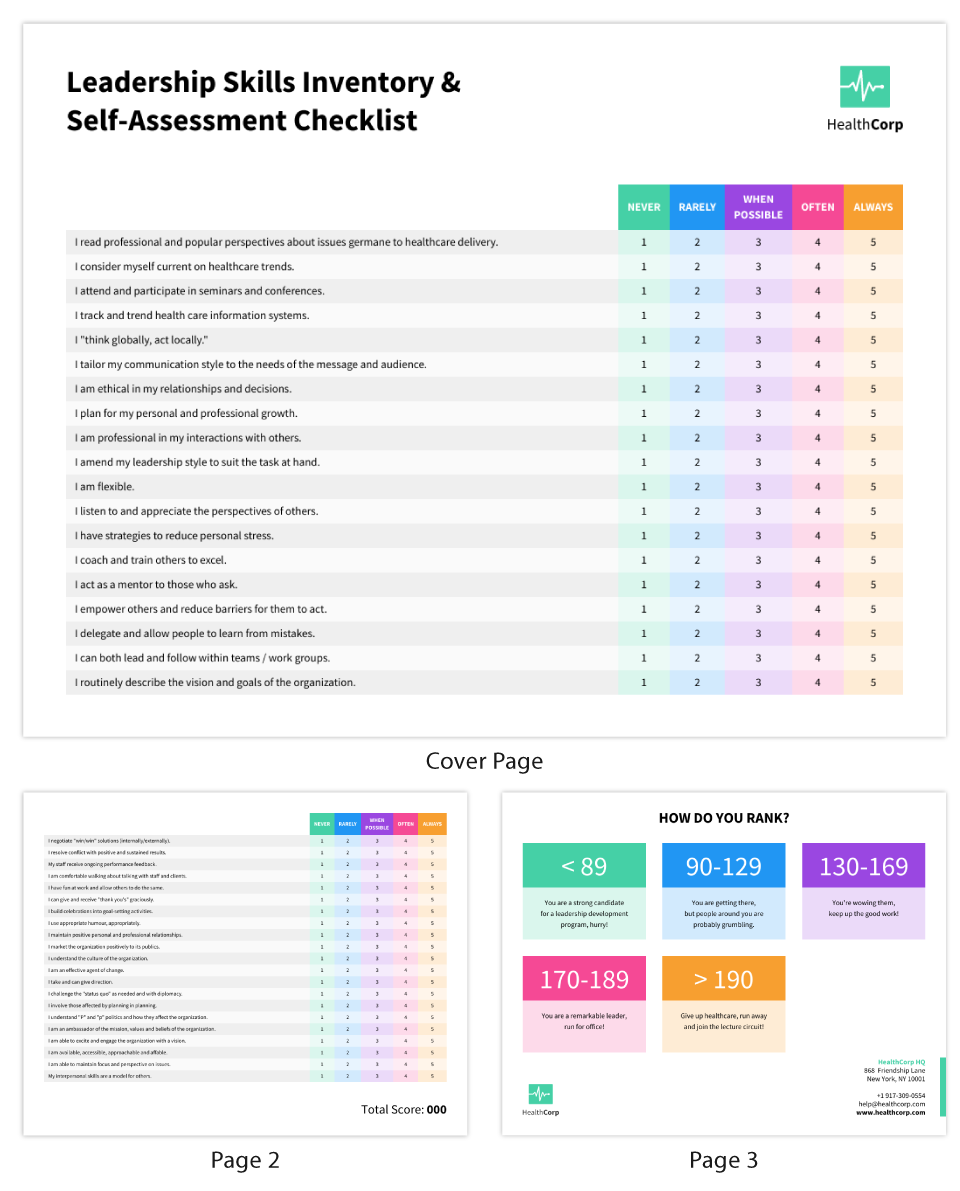 leadership self assessment questionnaire