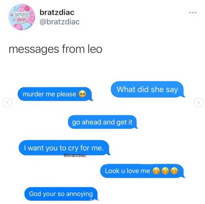 leo man texting style