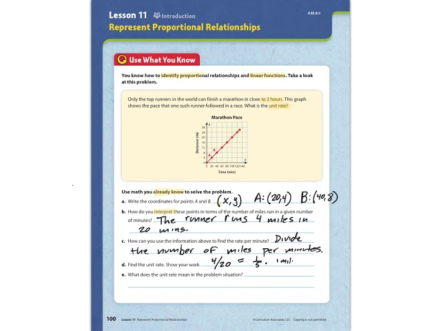 lesson 11 represent proportional relationships