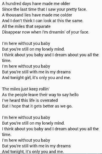 letra de here without you en español