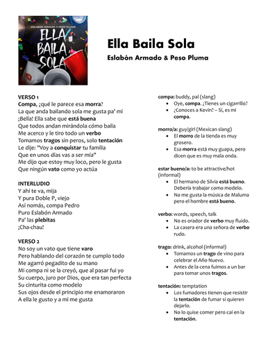 letra ella baila sola