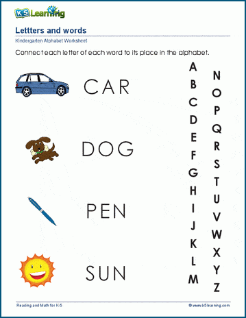 letter sheets for kindergarten