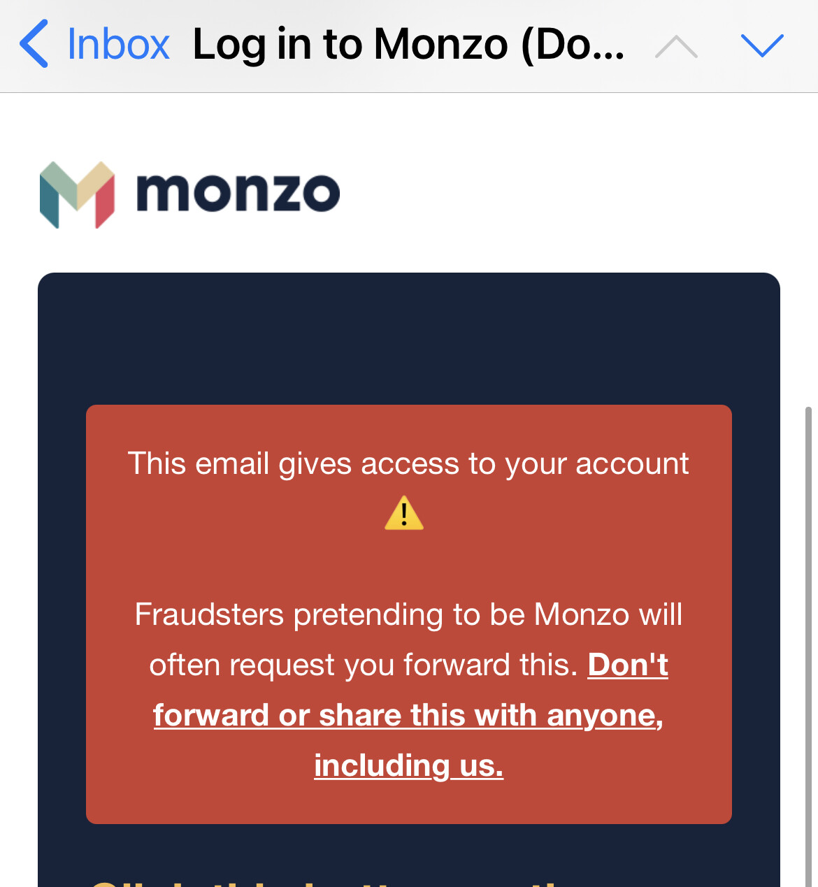 log into monzo