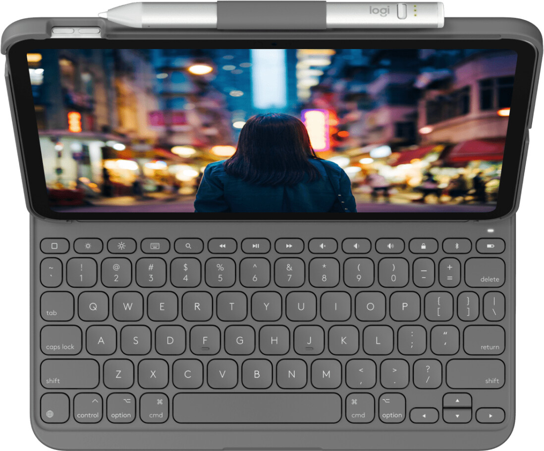 logitech slim keyboard folio ipad 10th gen grey