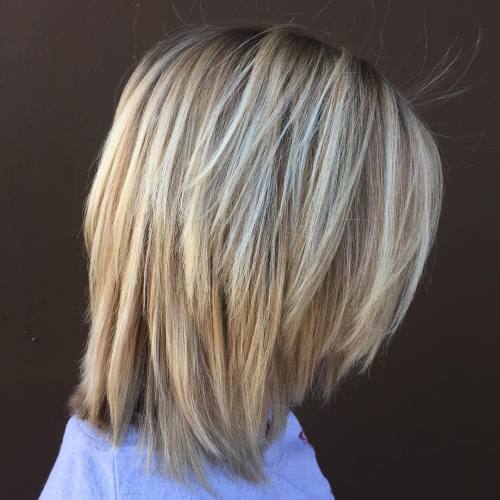 long bob with choppy layers