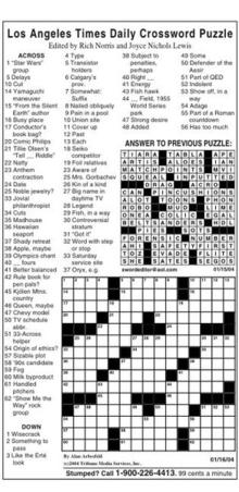 los angeles times crossword