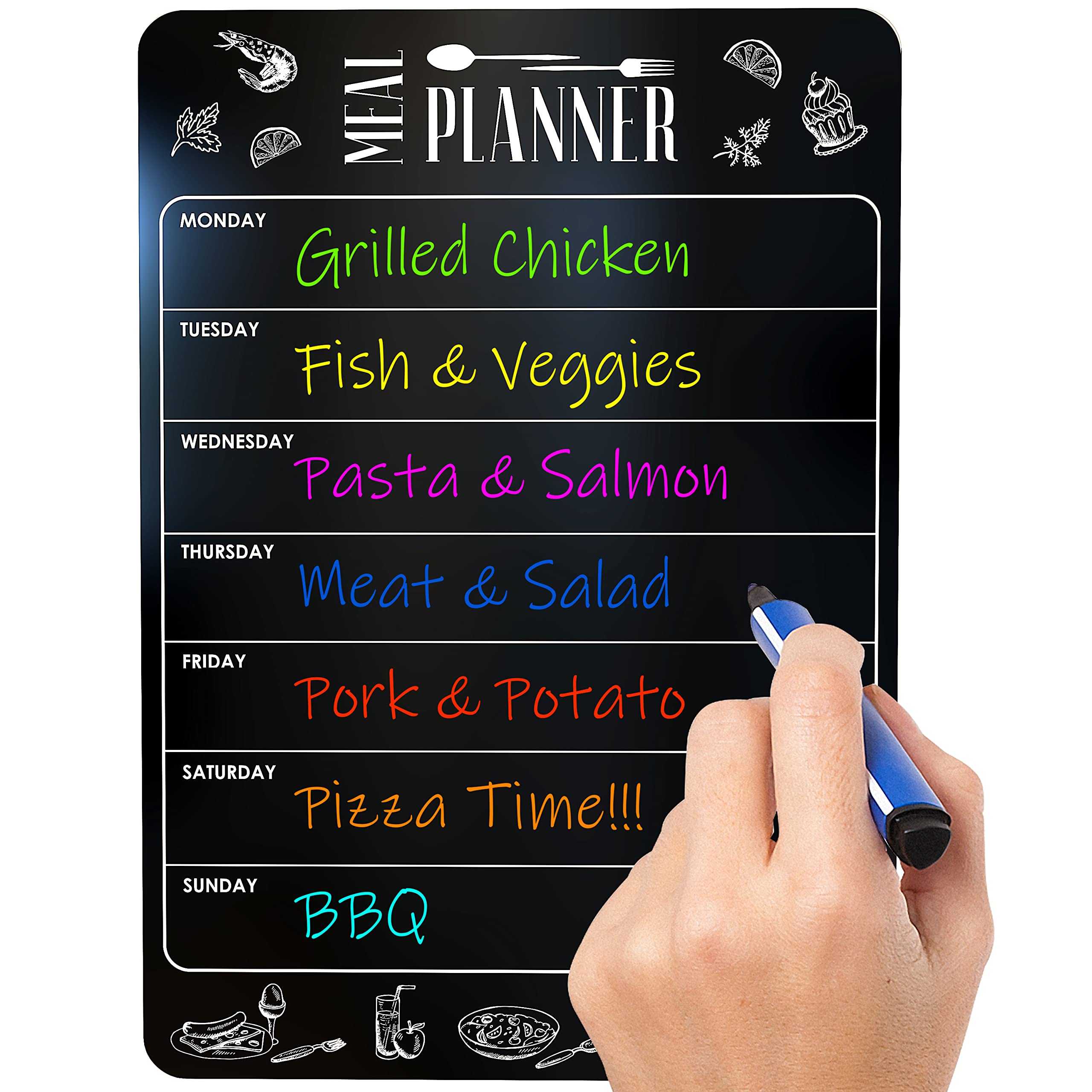 magnetic meal planner fridge