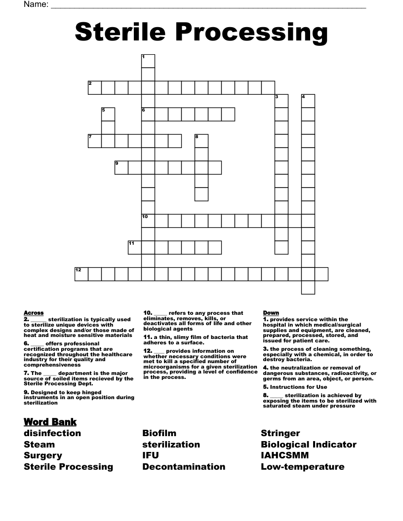 make sterile crossword clue