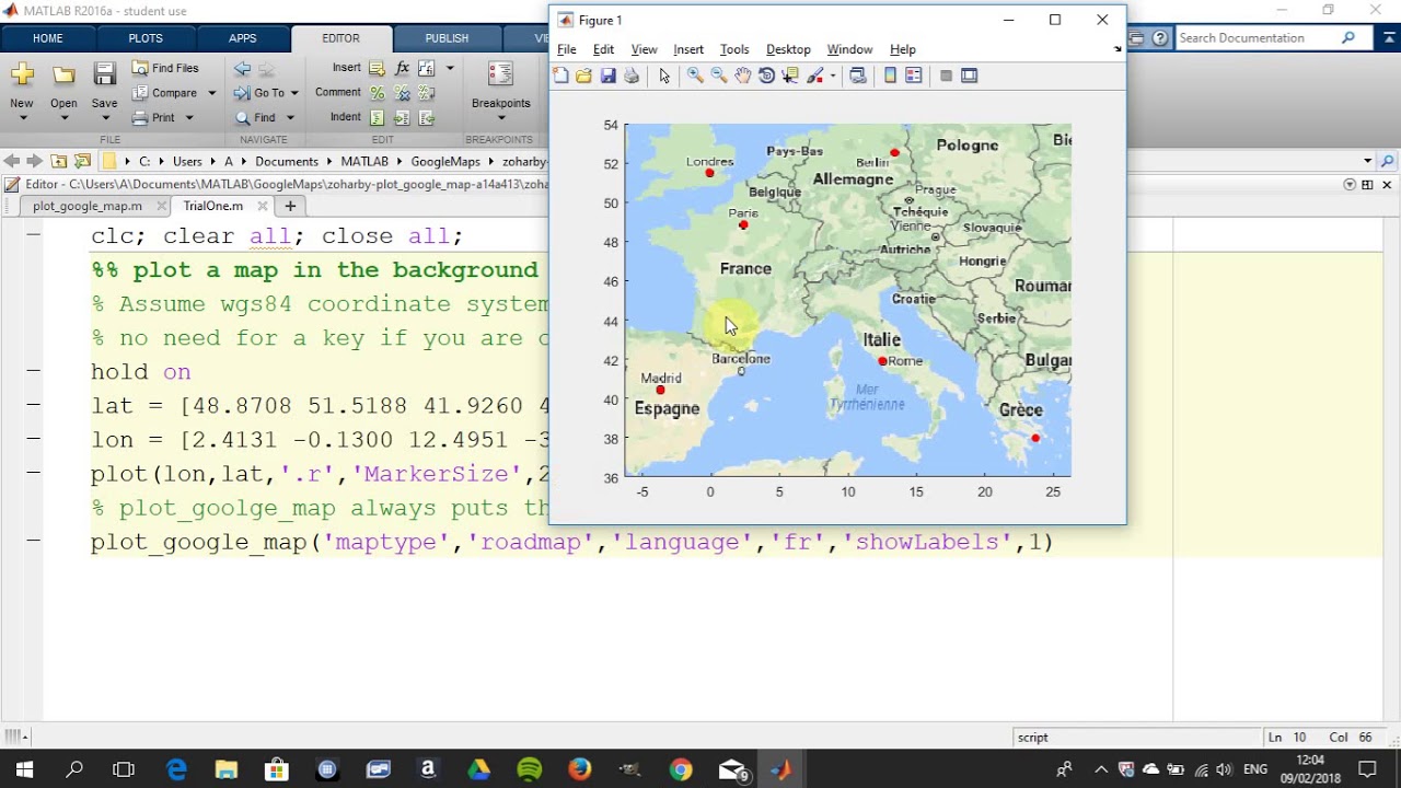 map matlab