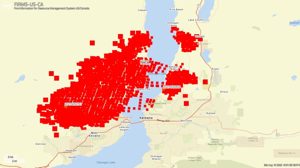 map of okanagan fires