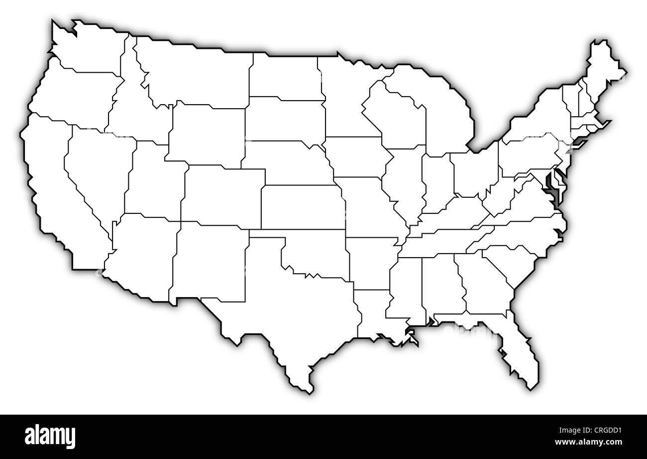 mapa de mexico y estados unidos sin nombres