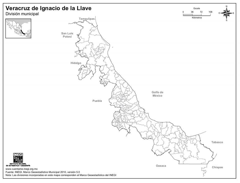 mapa de veracruz para imprimir