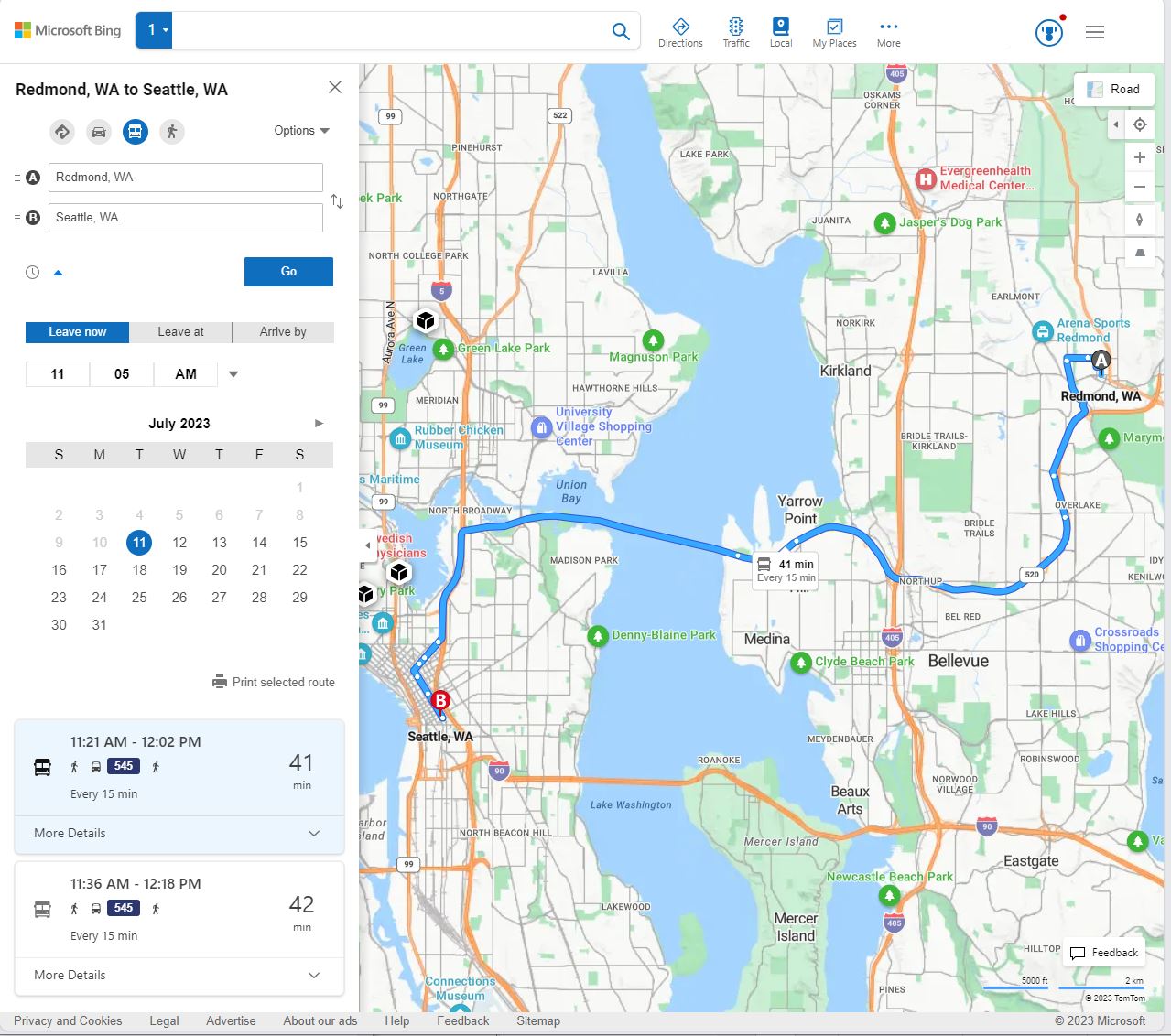 maps bing directions