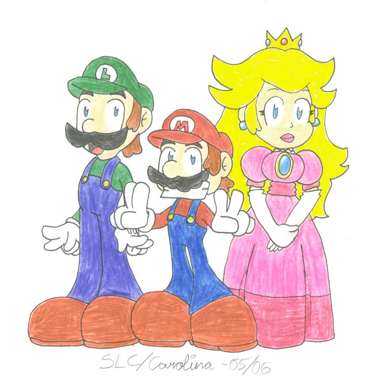 mario luigi and princess peach