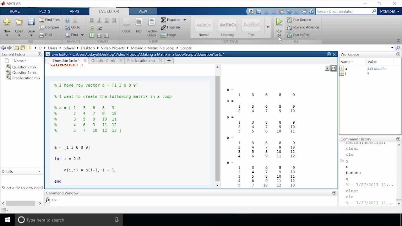 matlab looping