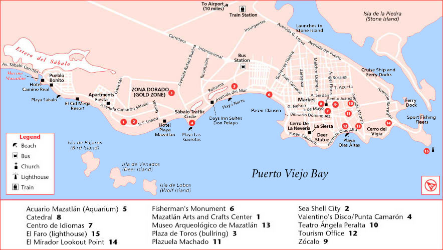 mazatlan map of hotels