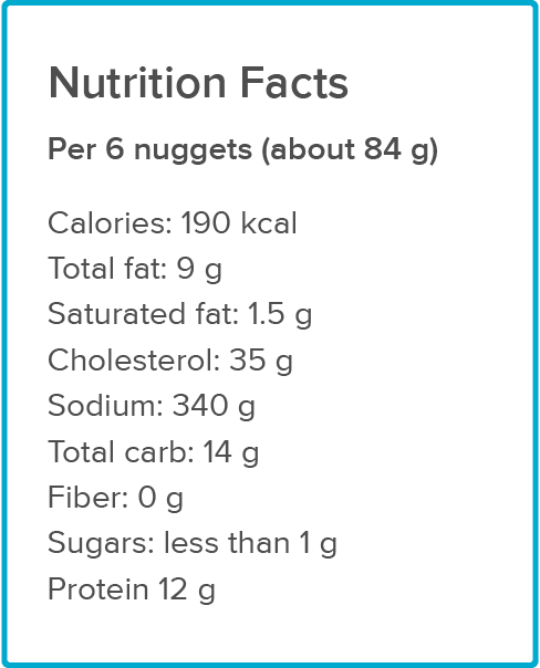 mcdonalds chicken nuggets nutrition facts 6 piece