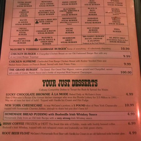 mcguires pensacola menu with prices