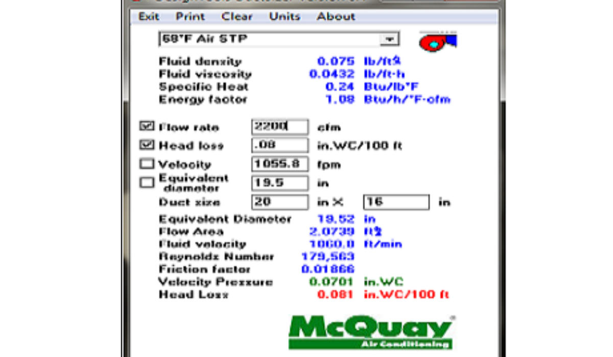 mcquay pipe sizer