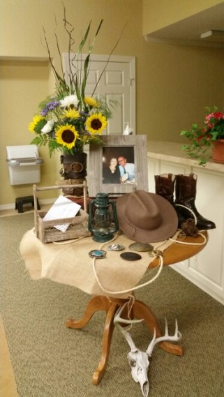 memorial table for funeral