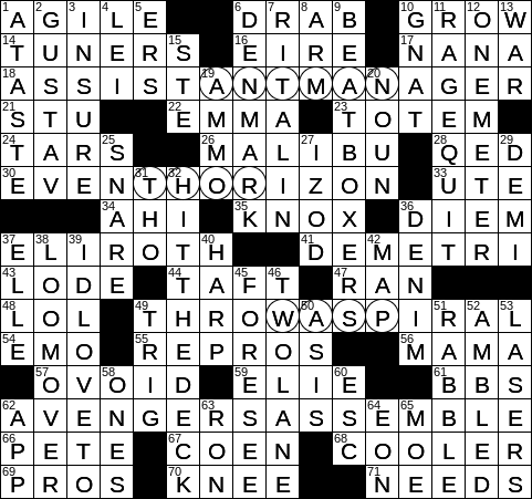 menacing crossword clue