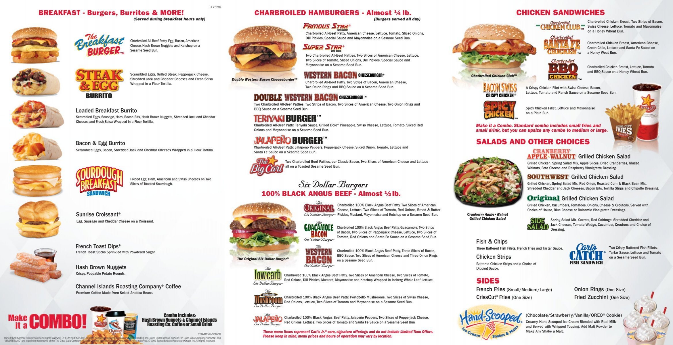 menu carls jr