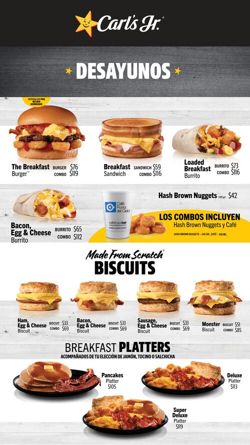 menu de carls junior