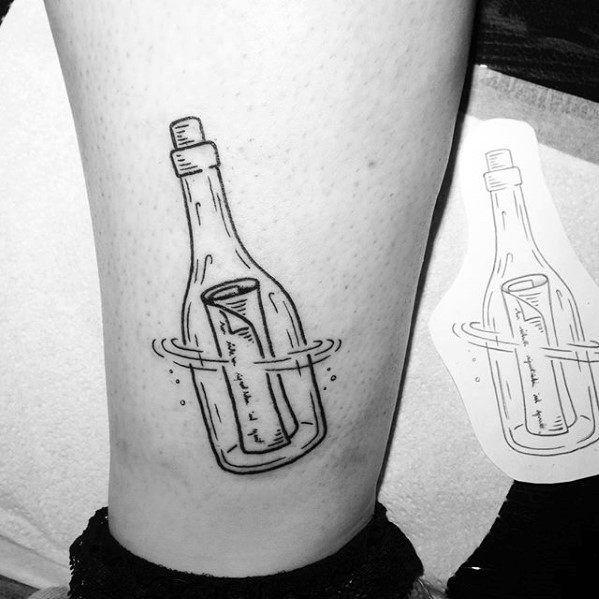 message in a bottle tattoo