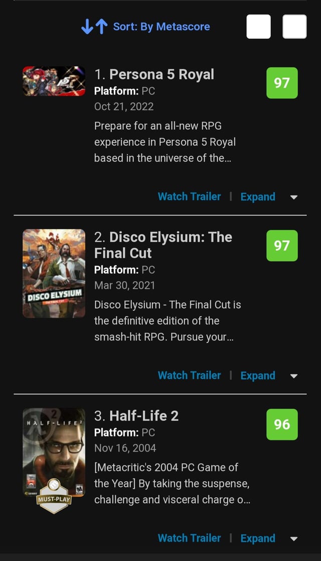 metacritic pc