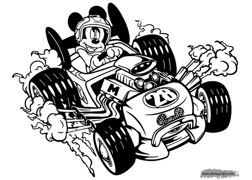 mickey and the roadster racers coloring pages