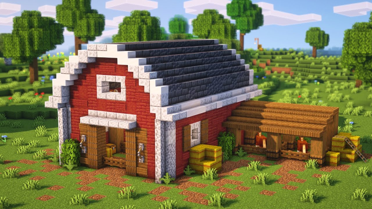 minecraft barn tutorial