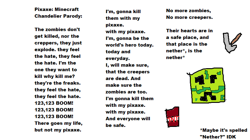 minecraft parody lyrics