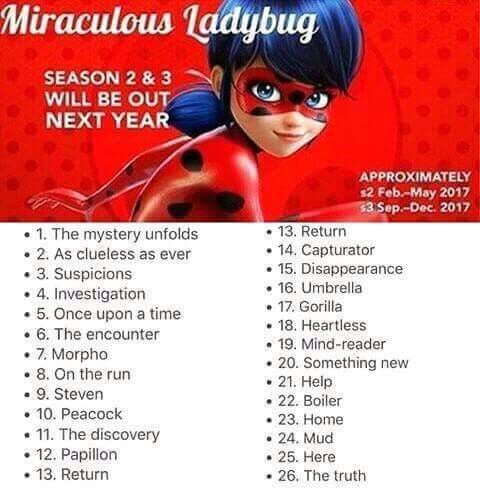 miraculous ladybug season 2 episode list in order