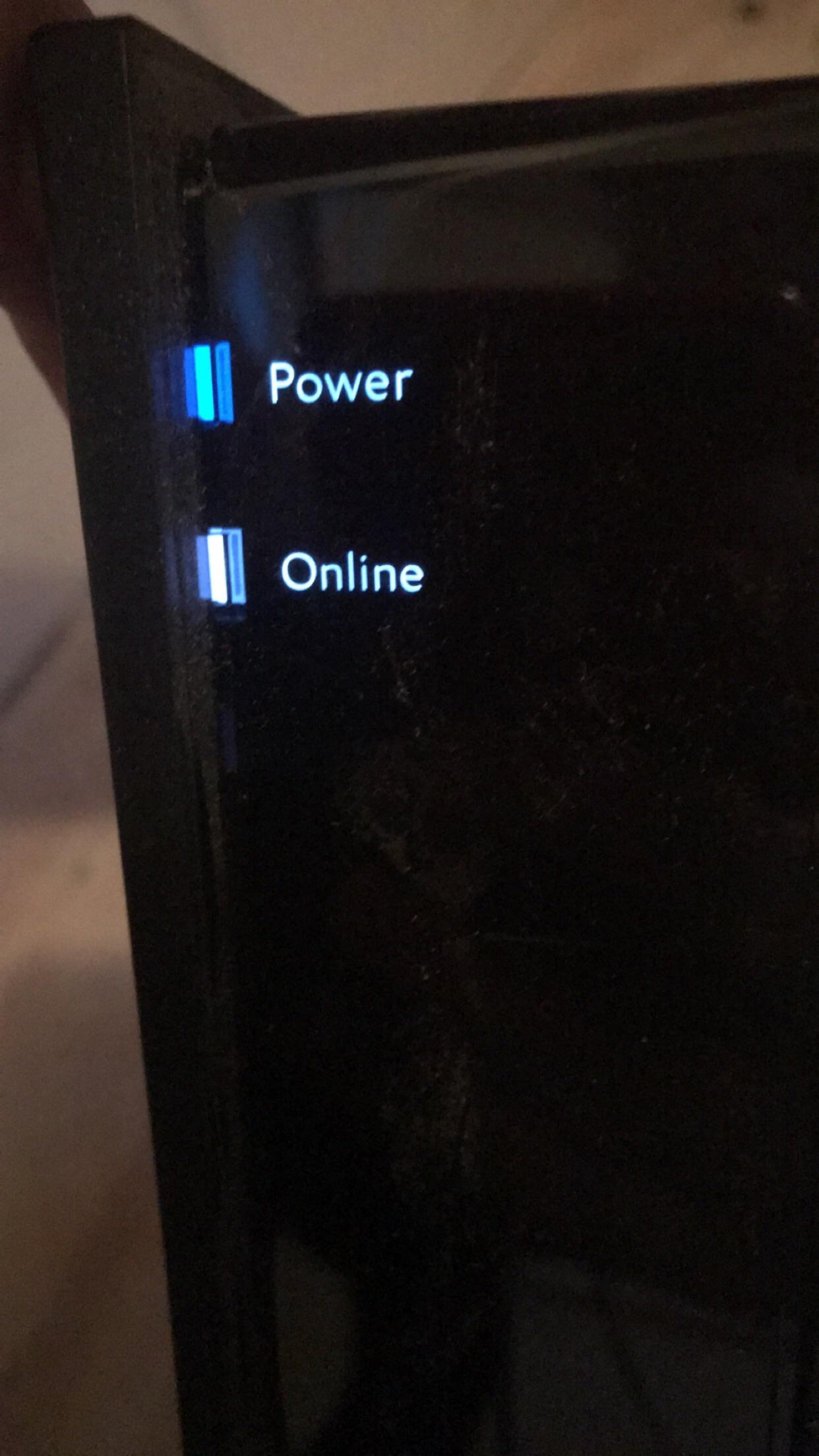 modem online light blinking