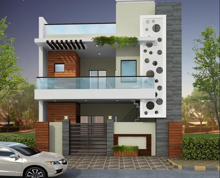 modern duplex house elevation