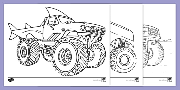 monster truck coloring page printable