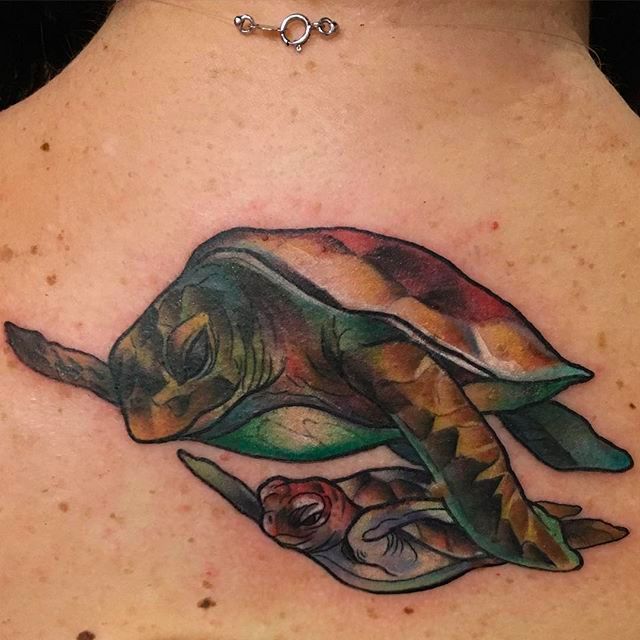 mother daughter sea turtle tattoos