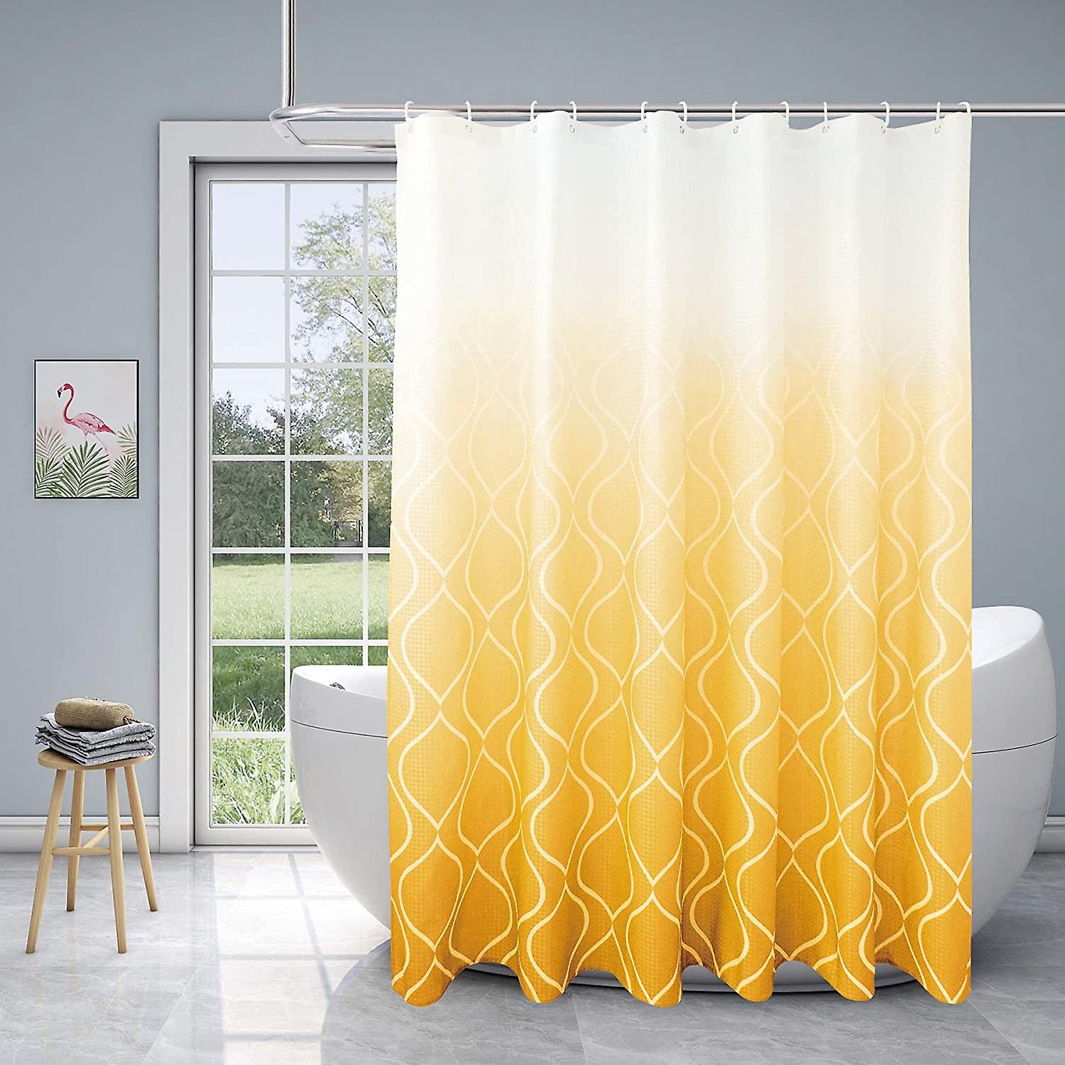 mustard yellow shower curtain