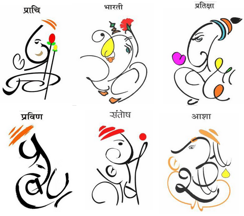 name art in ganesh style