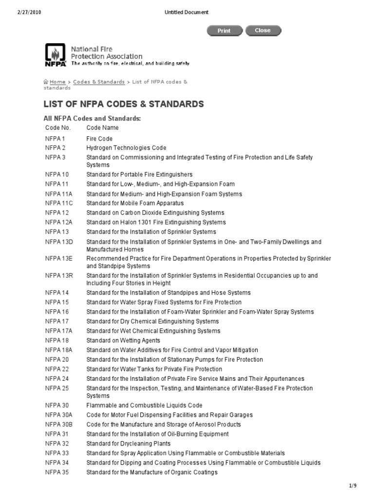 nfpa codes and standards pdf free download