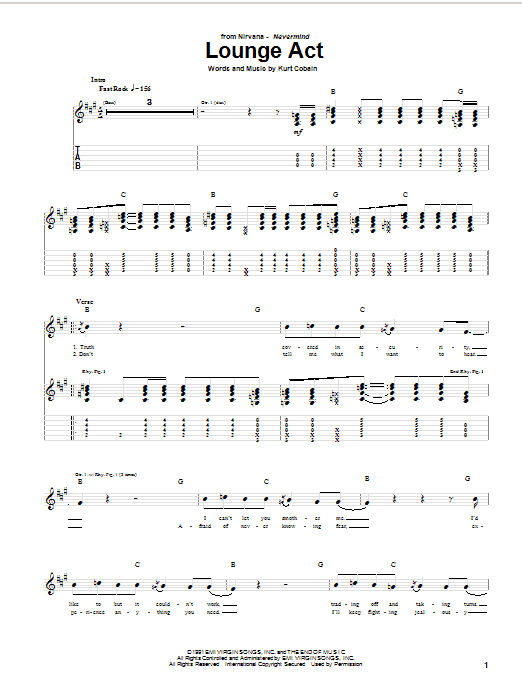 nirvana lounge act chords