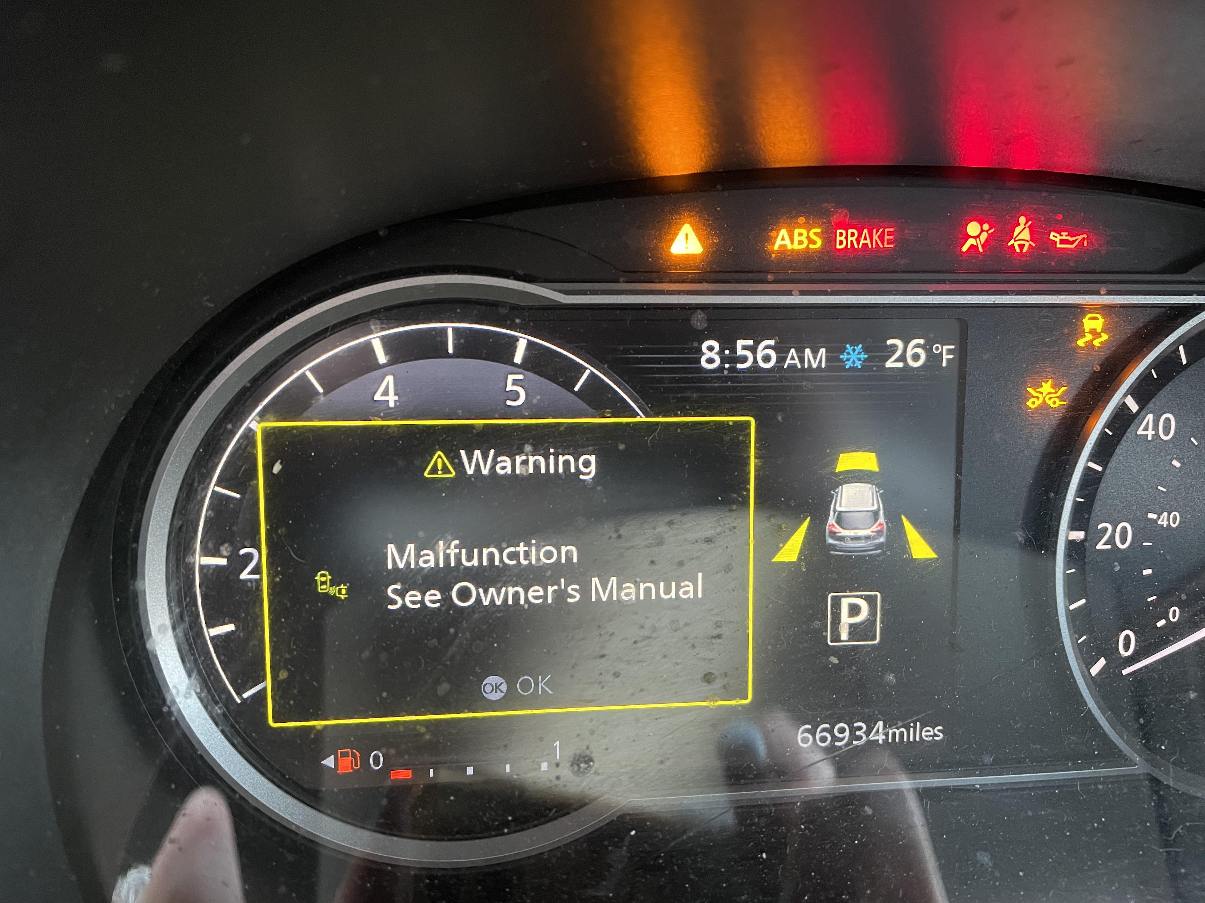 nissan kicks malfunction see owners manual