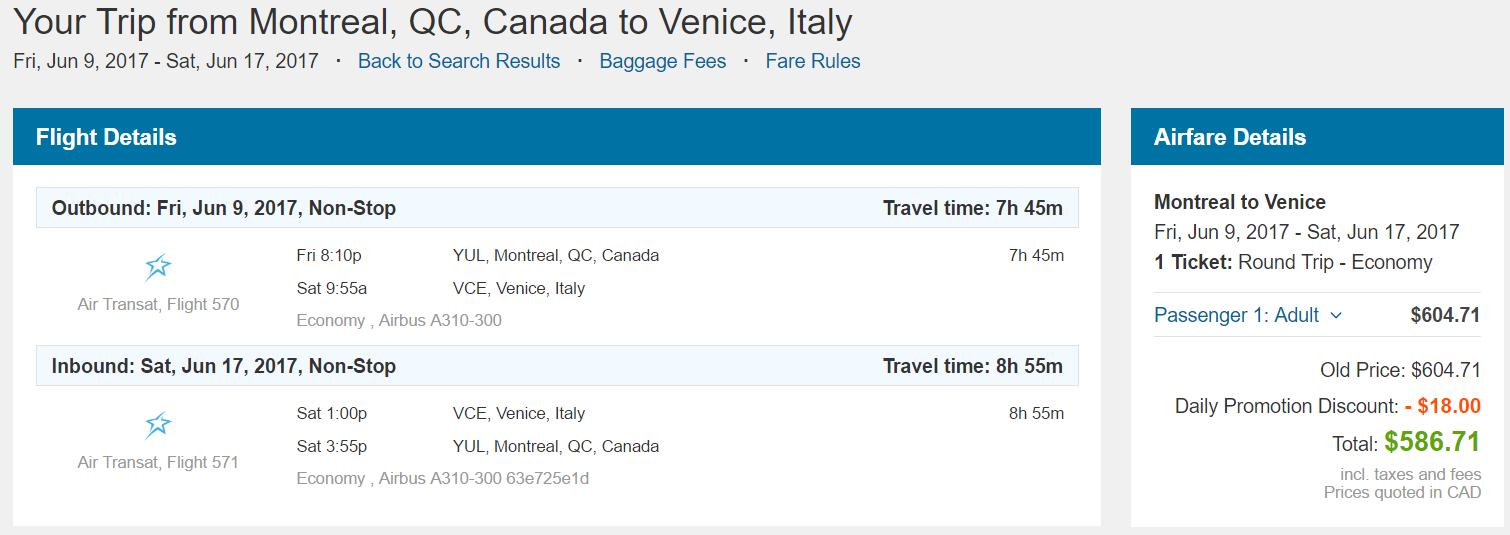 non stop flights from toronto to rome italy