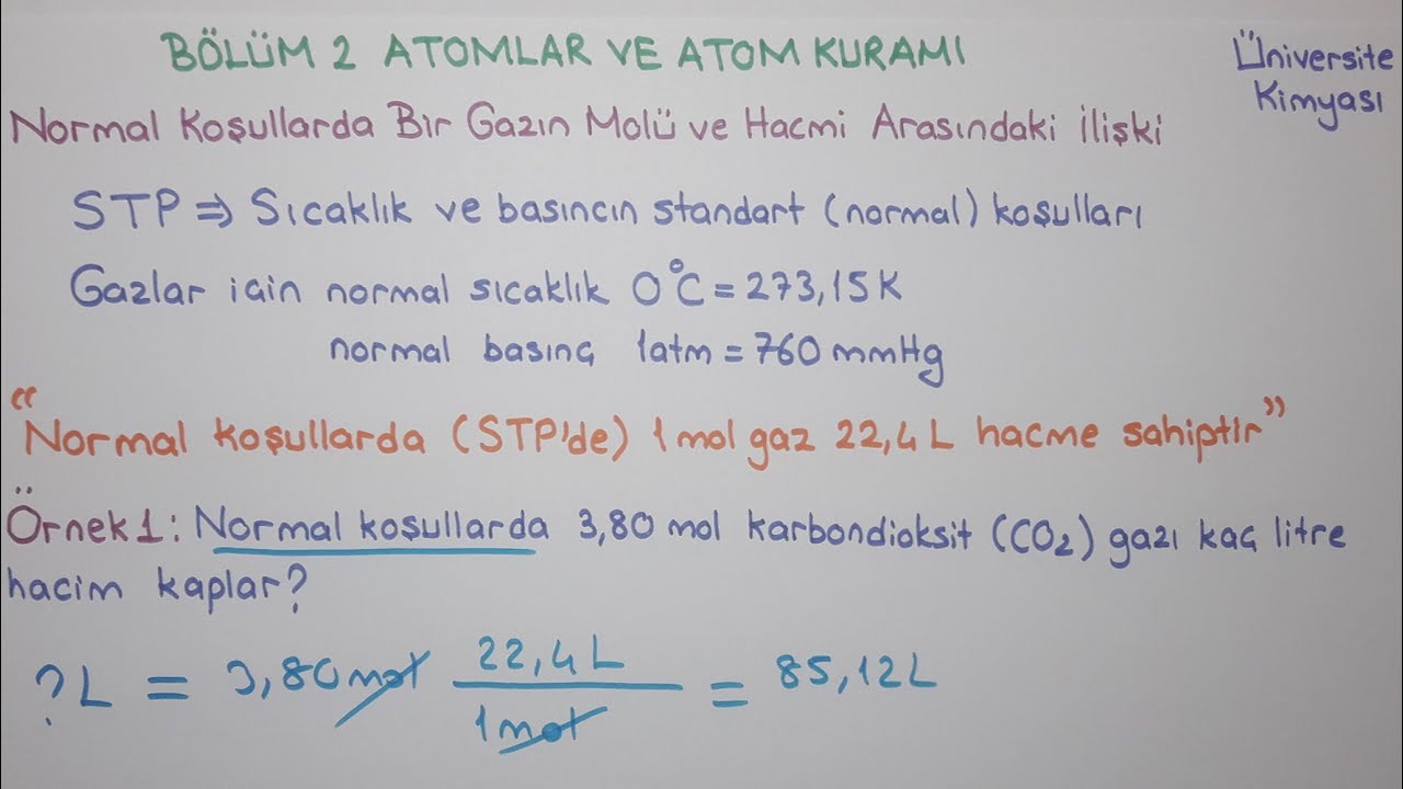 normal koşullar ve oda koşulları