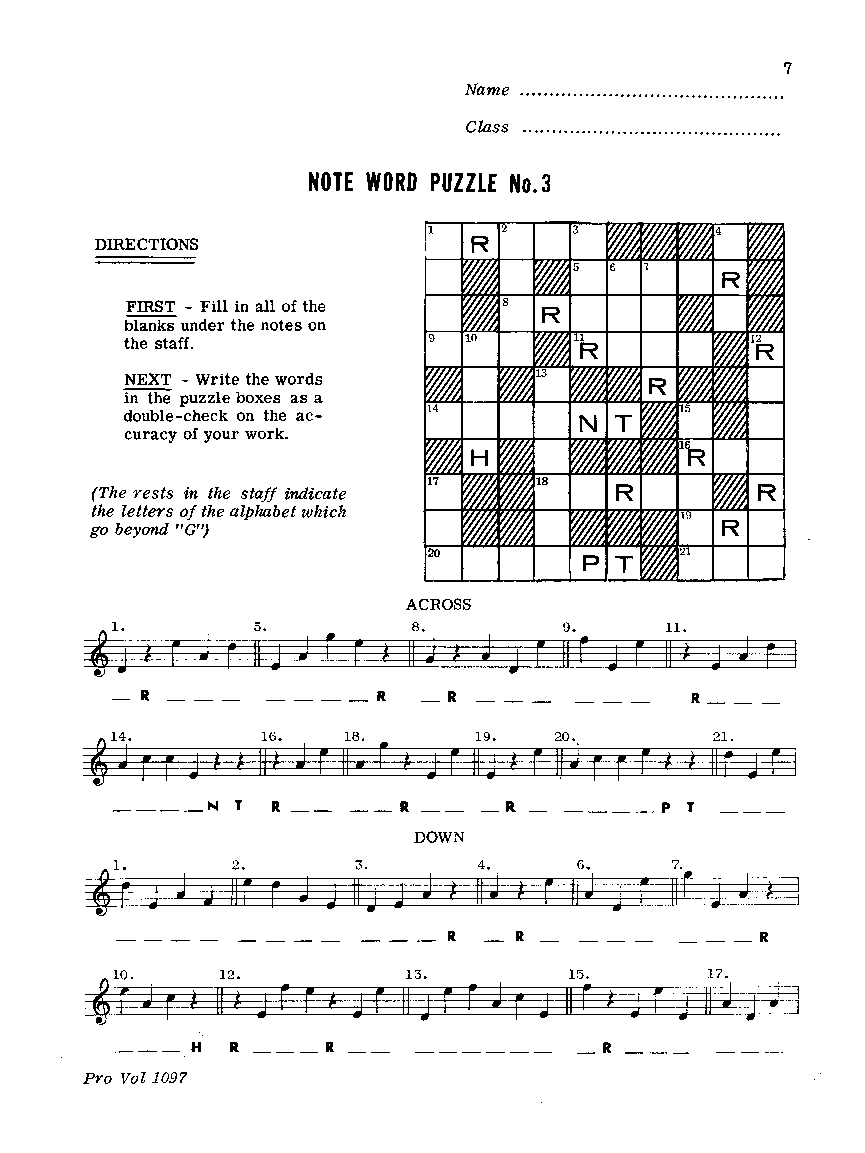 note crossword